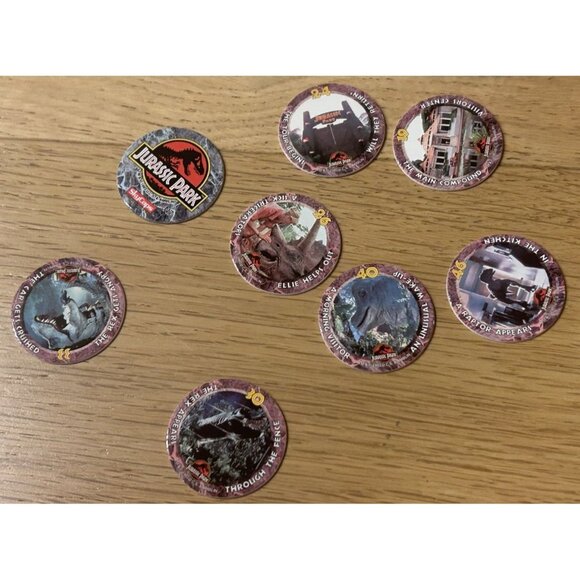 Jurassic Park Pogs Through The French Board Game Sky Caps 1993 - Picture 1 of 6